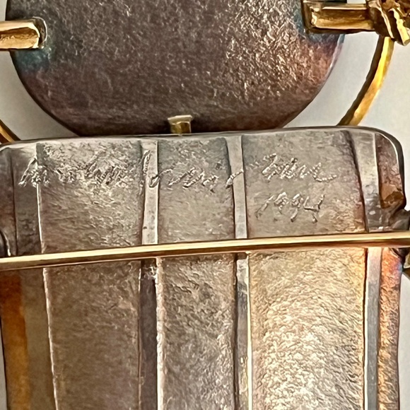 Carolyn Morris Bach Brooch Pendant Sterling Silver and 18K Gold - Picture 14 of 15